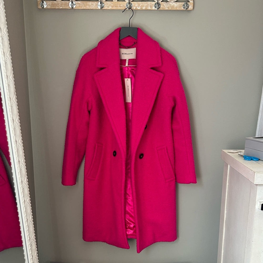 BCBGeneration Trench Oversized Coat (Pink)